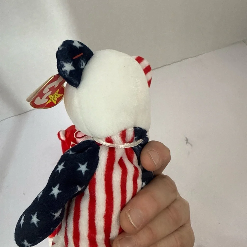 Ty Red and White Monkey & Stars and Stripes Bear